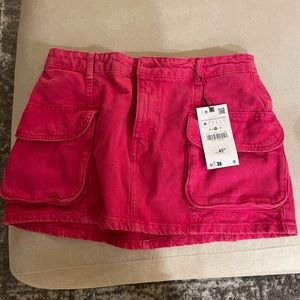 Zara mini skirt - hot pink cargo